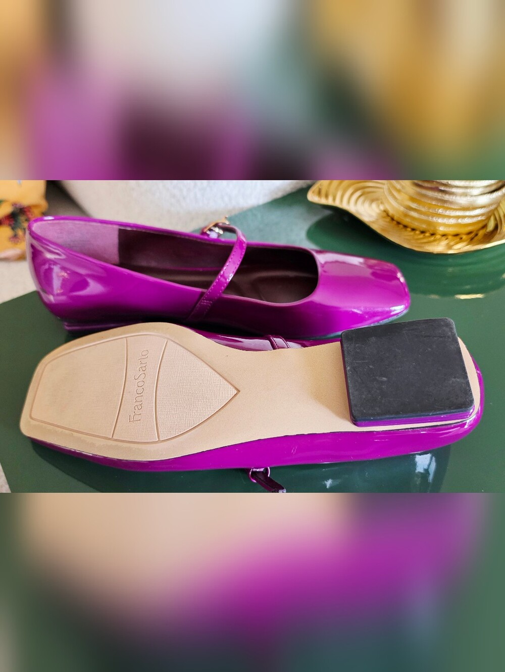 Franco Sarto Tinsley Patent Mary Jane Flats in Fuchsia - Picture 2 of 2
